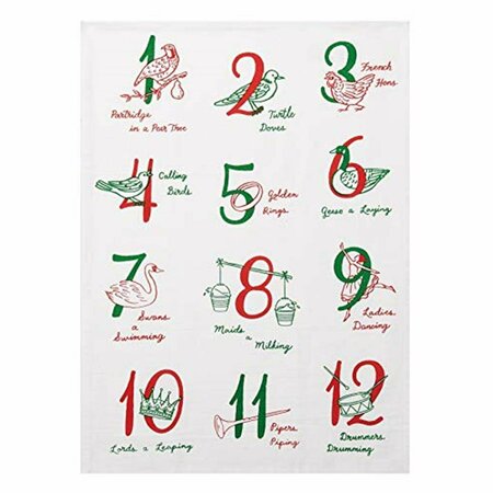 TARIFA 25 in. 12 Days of Christmas Kitchen Towel, 4PK TA3691751